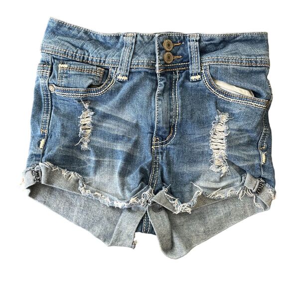 Rue21 Jean Short Junior 3 Mid rise Distressed (Sz 3/4 W13) - Picture 1 of 6